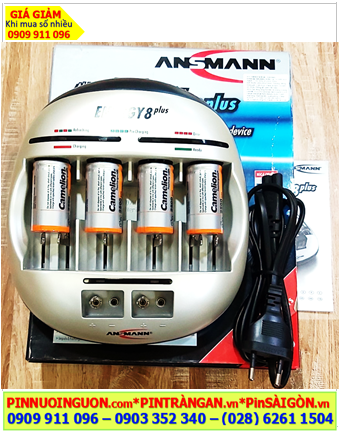 Ansman Energy 8Plus _Bộ sạc Pin Energy 8Plus kèm 4 pin sạc C Camelion NH-C3500BP2 (C3500mAh 1.2v)